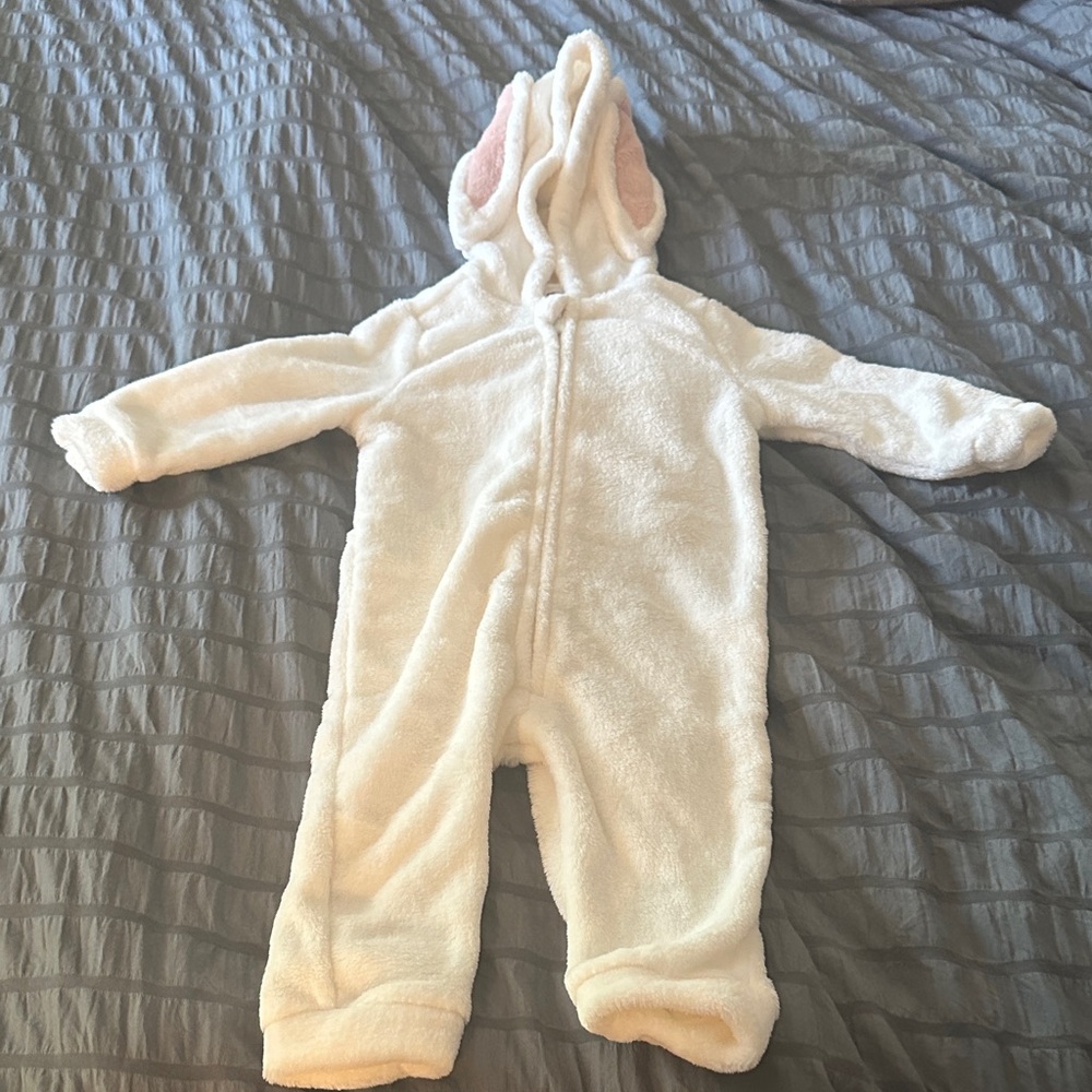 Old Navy White and Pink Bunny Kids One Piece